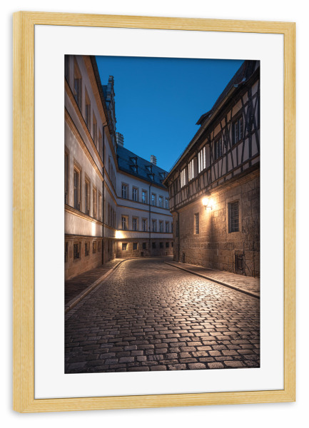 Poster mit Rahmen kiefer "Bamberg at Night" artboxONE - Städte,Architektur