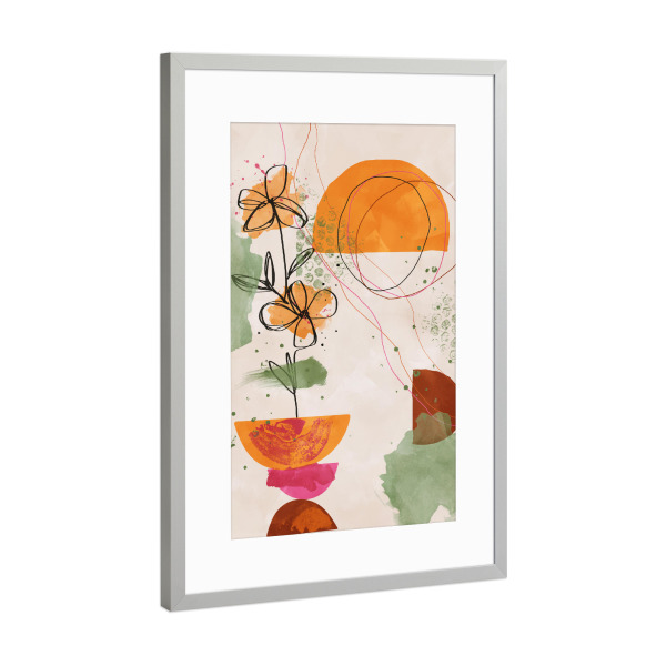 Poster mit Rahmen Silber "Gelbe Zimmerpflanzen" artboxONE - Natur,Floral,Abstrakt