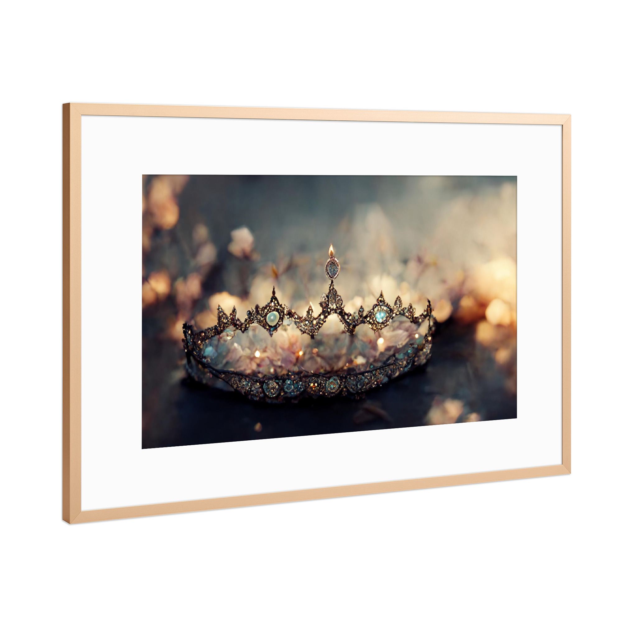 Poster mit Rahmen Kupfer "Tiara mit Diamanten" artboxONE - Abstrakt,Fashion,Fiktion