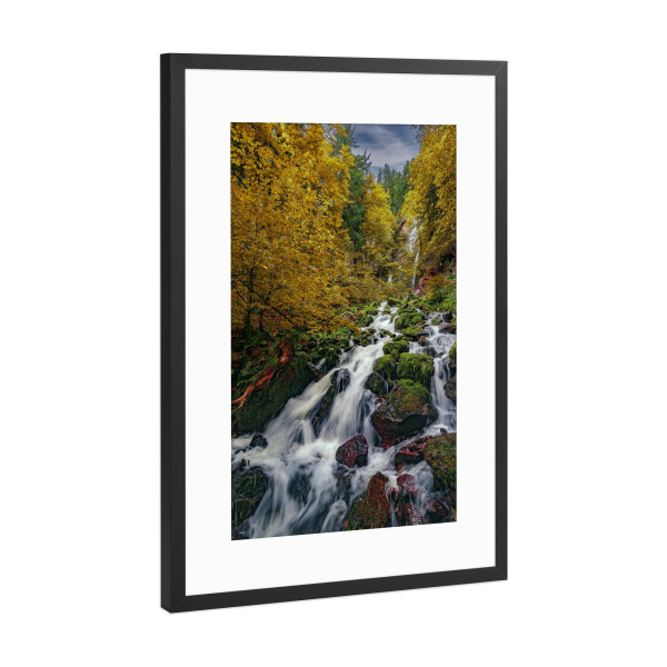 Poster mit Rahmen Schwarz (Metallic) "Fallbach im Allgäu" artboxONE - Natur,Reise