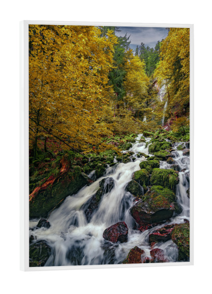 Poster mit weißem Rahmen "Fallbach im Allgäu" artboxONE - Natur,Reise