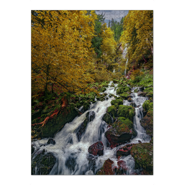 Puzzle Ravensburger "Fallbach im Allgäu" artboxONE - Natur,Reise - Natur,Wasserfall,Bach,Herbst,Allgäu,Bayern,Deutschland,Wald,Landschaft,Wandern