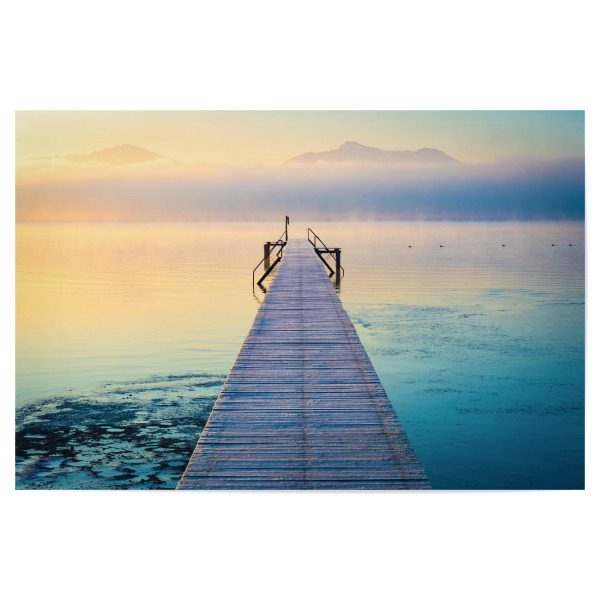 Poster "Wintermorgen am Chiemsee" artboxONE - Natur,Reise - Chiemgau,Bayern,Deutschland,Berge,Winter,Sonnenaufgang