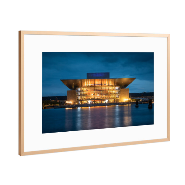 Poster mit Rahmen Kupfer "Königliche Oper Kopenhagen" artboxONE - Städte,Architektur,Städte / København