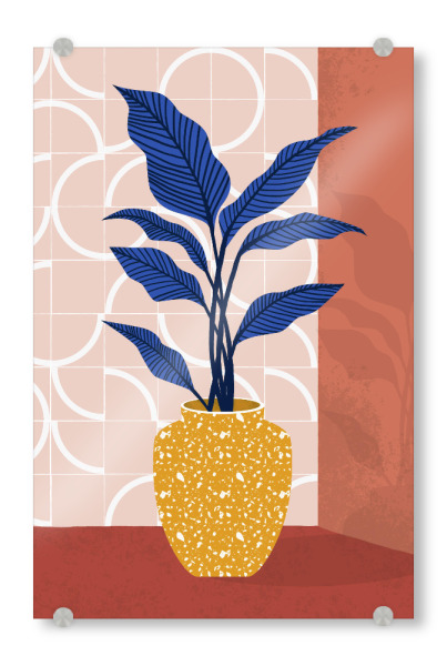 Acrylglasbild "Pati Cascino - Dracena" artboxONE - Natur,Floral,Geometrie - Stillleben,Pflanze,Blume,Zimmerpflanze,Dracena,Palme,Blumentopf