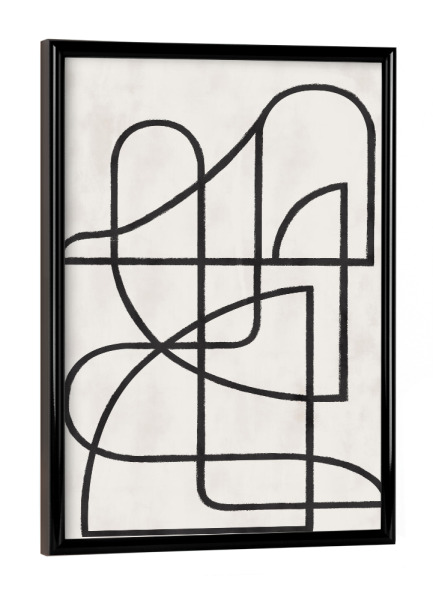 Poster mit schwarzem Rahmen "Pati Cascino - Contours I I" artboxONE - Abstrakt,Geometrie - Abstrakt,Linie,Line art,Minimalistisch,Minimalismus,Scandi