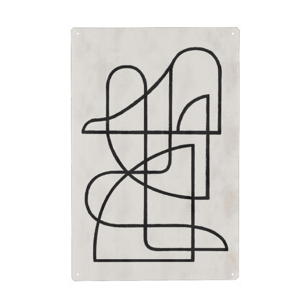 Metall Poster "Pati Cascino - Contours I I" artboxONE - Abstrakt,Geometrie - Abstrakt,Linie,Line art,Minimalistisch,Minimalismus,Scandi - Blechschild