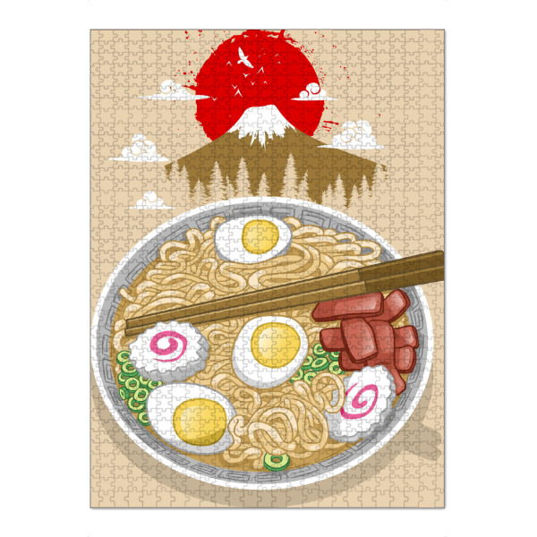 Puzzle Ravensburger "Ramen in Fujiyama" artboxONE - Städte / Tokio - Nudeln,Ramen,Sonne,Berg,Fujiyama,Japan,Osaka,Tokio,Kyoto - Bild nudeln