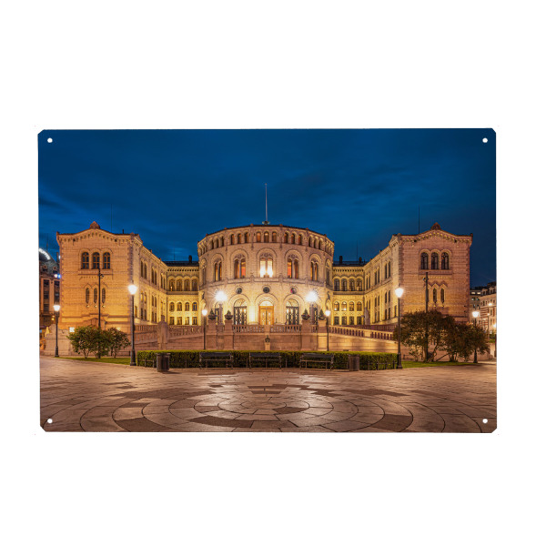 Holzbild "Stortingsgebäude Oslo" artboxONE - Städte,Architektur