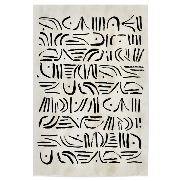 Poster "Pati Cascino - Nomade black" artboxONE - Abstrakt,Geometrie - Abstrakt,Modern,Scandi,Minimalismus,Line art,Line,Brush,Stroke,Formen,Geometrie