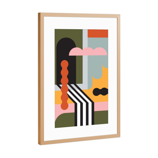 Poster mit Rahmen Kupfer "Pati Cascino - Better Place" artboxONE - Abstrakt,Geometrie - Abstrakt,Modern,Form,Geometrie,Formen,Skurril,Surreal