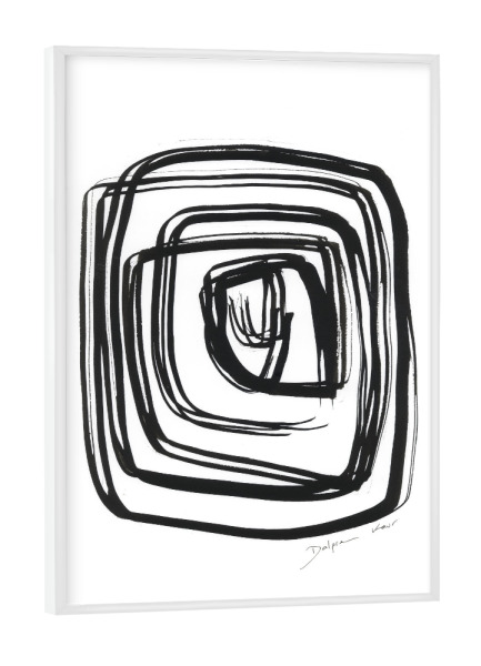 Poster mit weißem Rahmen "Dalprem Kaur - Let it guide you" artboxONE - Abstrakt - Abstrakt,Modern,Line art,Linie,Kreis,Minimalismus