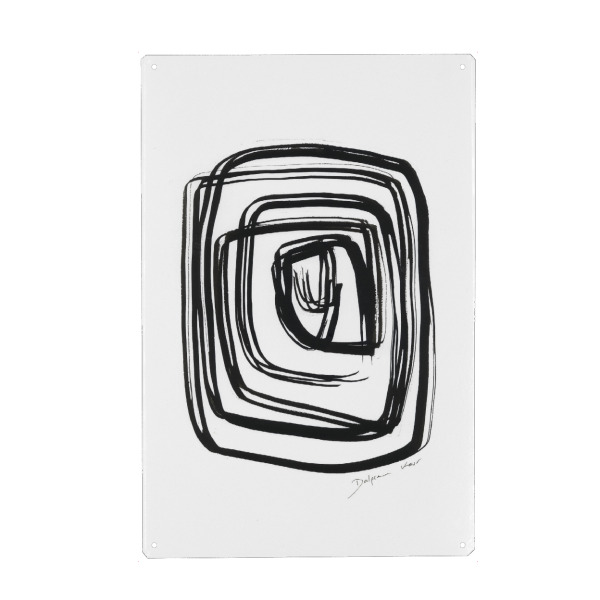 Metall Poster "Dalprem Kaur - Let it guide you" artboxONE - Abstrakt - Abstrakt,Modern,Line art,Linie,Kreis,Minimalismus - Blechschild