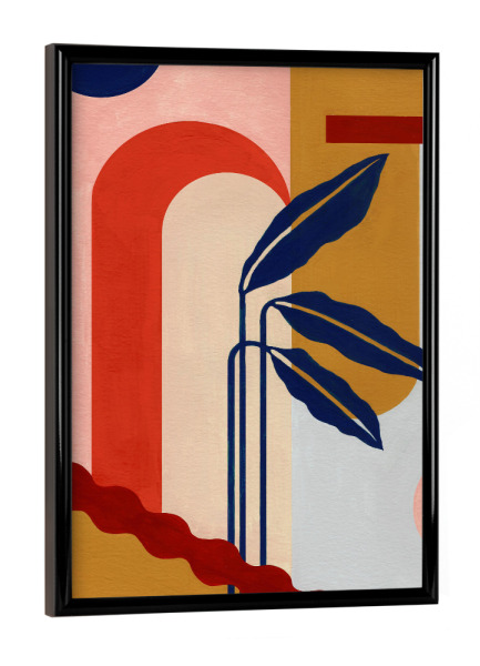 Poster mit schwarzem Rahmen "Pati Cascino - Banana Leaves" artboxONE - Natur,Abstrakt,Geometrie