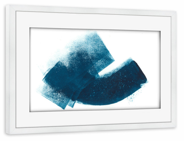 Poster mit Rahmen weiß "Dalprem Kaur - Untitled" artboxONE - Abstrakt - Abstrakt,Modern,Minimalismus,Strich,Linie,Pinsel,Scandi,Water