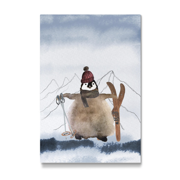 Galerie-Print "Skifahrer Pinguin" 30x20 cm artboxONE
