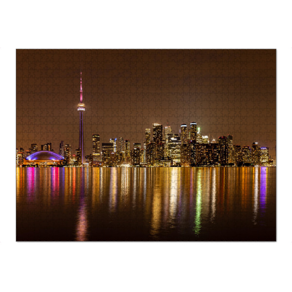 Puzzle Ravensburger "Toronto bei Nacht" artboxONE - Städte,Architektur - Toronto,Kanada,Stadt,Skyline,Spiegelung,Ontario,Architektur - Bild toronto