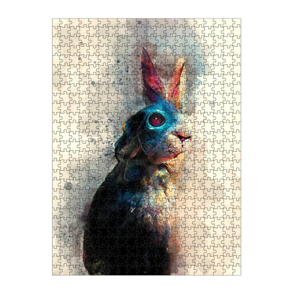artboxONE Puzzle "Sitzendes Kaninchen Aquarell" artboxONE - Für Kinder,Tiere,Lustig - Kaninchen,Hase,Tier,Aquarell,Malerei - Bild kaninchen