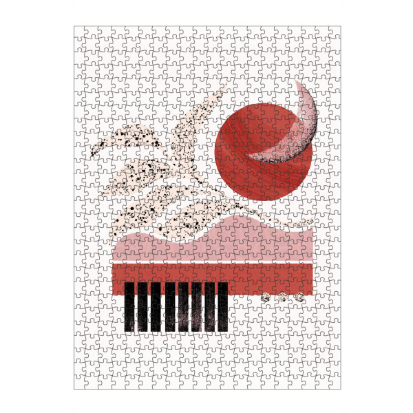 Puzzle Ravensburger "Pati Cascino - Findings I I I" artboxONE - Natur,Abstrakt - Abstrakt,Modern,Pflanze,Blatt,Palme,Mond,Planet,Form,Geometrie,Scandi