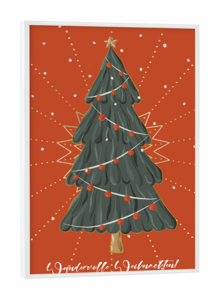 Poster mit weißem Rahmen "Wundervolle Weihnachten" artboxONE - Weihnachten