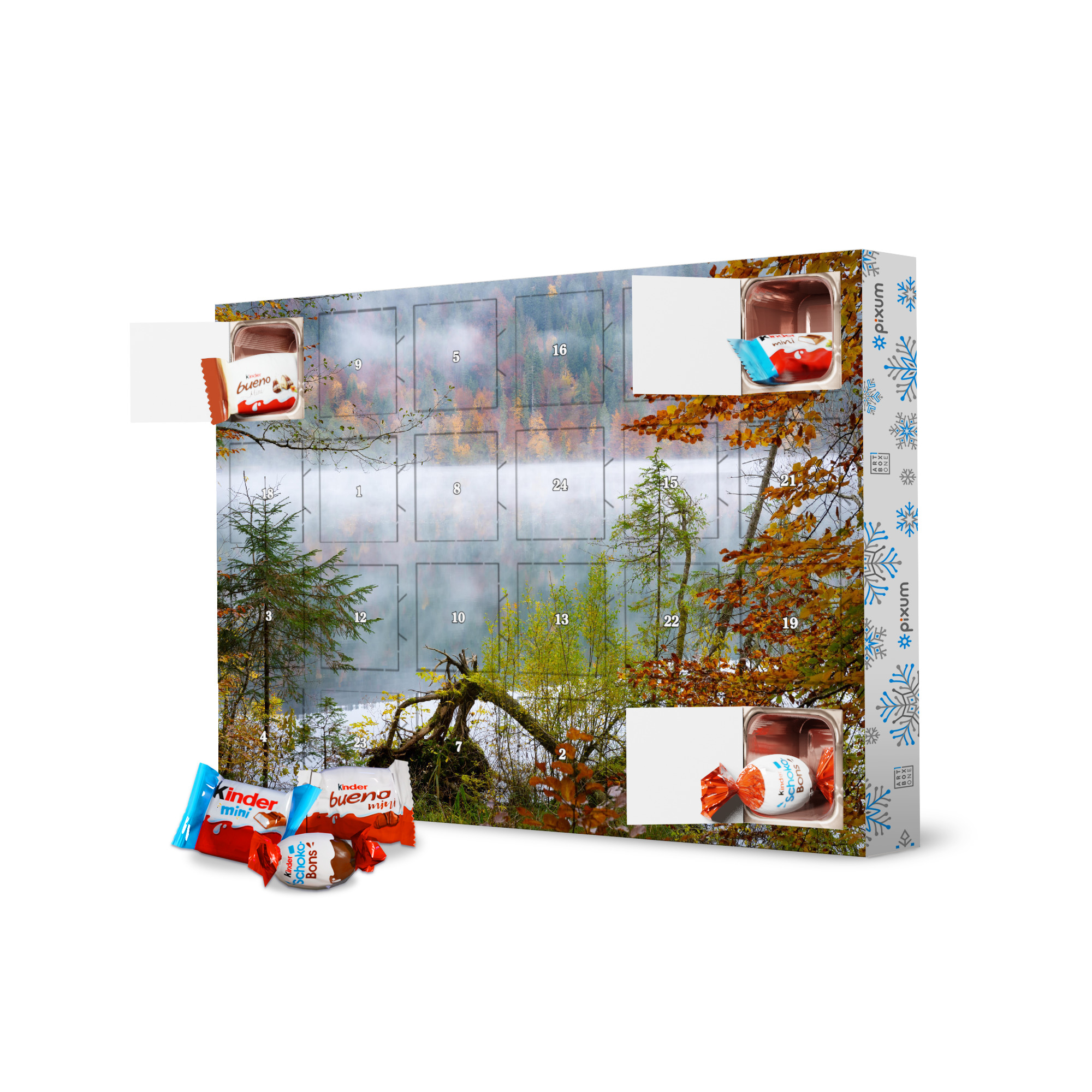 Adventskalender mit Produkten von Kinder Herbst am See artboxONE Adventskalender Natur