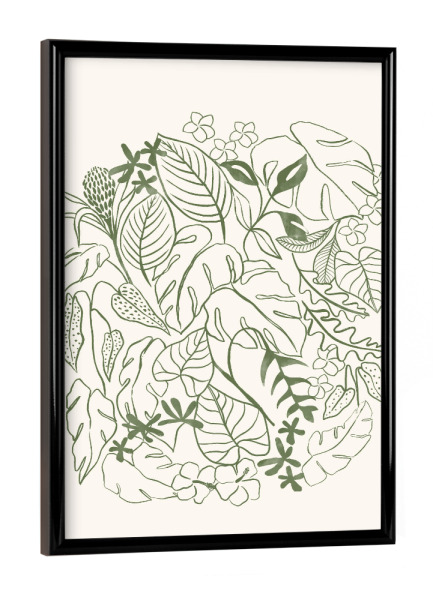Poster mit schwarzem Rahmen "Pati Cascino - Tropical green" artboxONE - Natur,Floral