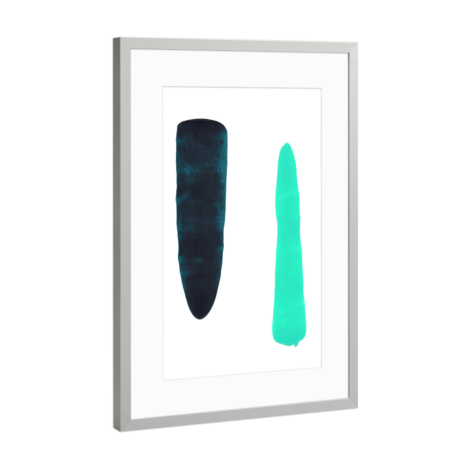 Poster mit Rahmen Silber "Dalprem Kaur - Seuno de Mar" artboxONE - Abstrakt - Abstrakt,Modern,Minimalismus,Strich,Linie,Pinsel,Scandi