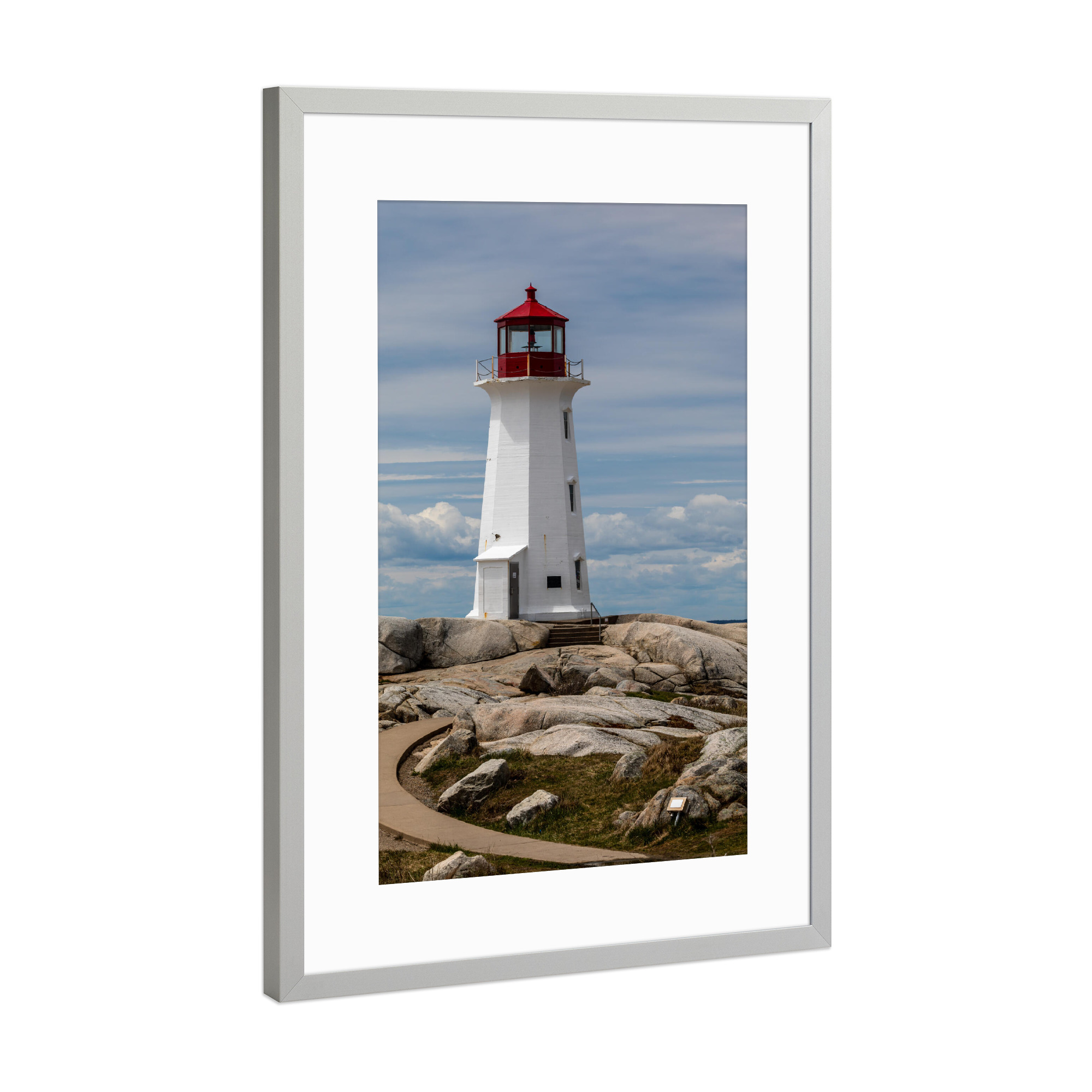 Poster mit Rahmen Silber "Peggy ́s Cove in Kanada" artboxONE - Architektur