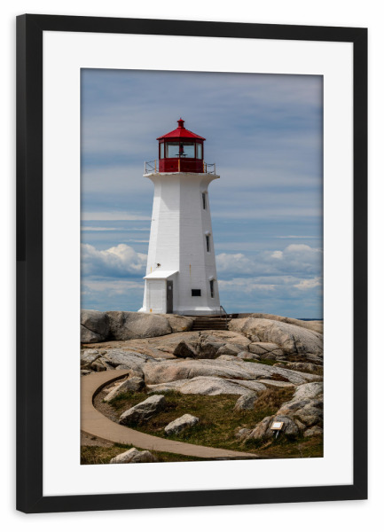 Poster mit Rahmen schwarz "Peggy ́s Cove in Kanada" artboxONE - Architektur