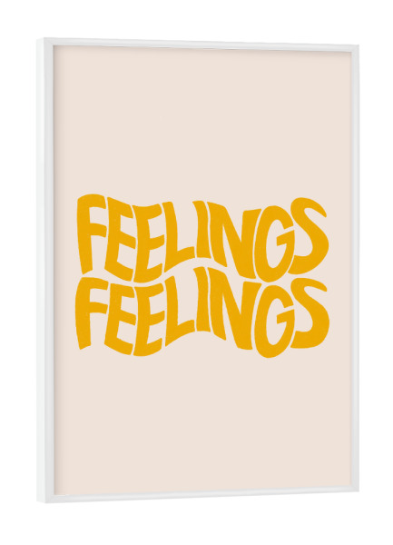 Poster mit weißem Rahmen "Pati Cascino - Feelings yellow" artboxONE - Typografie,Liebe