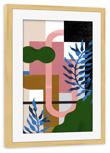 Poster mit Rahmen kiefer "Pati Cascino - Leather Fern" artboxONE - Natur,Abstrakt