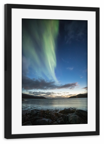 Poster mit Rahmen schwarz "Aurora Coast Norway" artboxONE - Natur