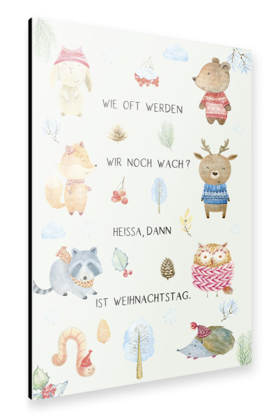 Alu-Dibond "Heissa, Weihnachtstag!" 30x20 cm artboxONE