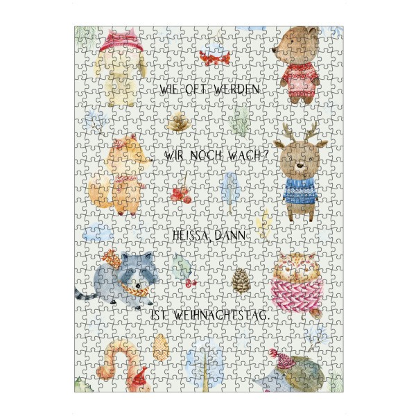 Puzzle Ravensburger "Heissa, Weihnachtstag!" artboxONE - Für Kinder,Tiere,Weihnachten,Lustig