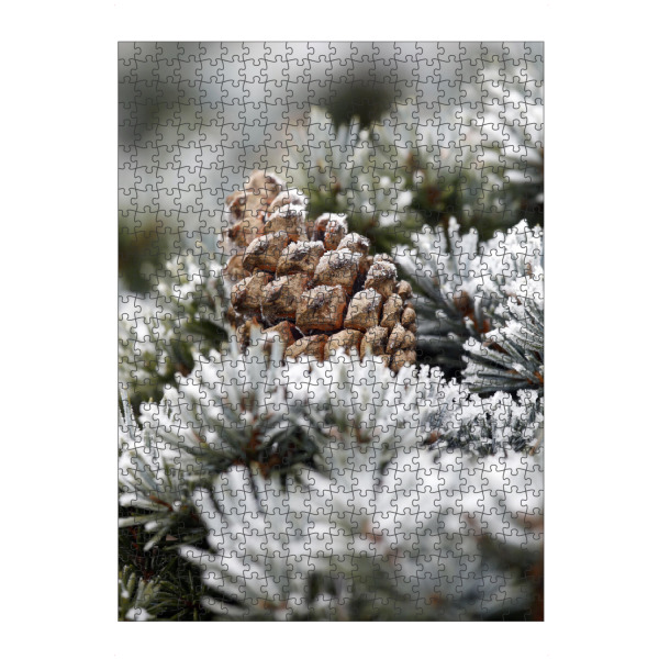 Puzzle Ravensburger "Winterlandschaft mit Tannenzapfen" artboxONE - Natur,Floral