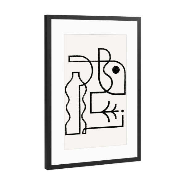 Poster mit Rahmen Schwarz (Metallic) "Pati Cascino - Contours I I I" artboxONE - Abstrakt,Geometrie