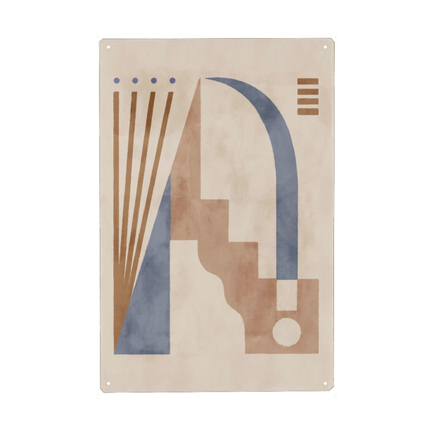 Holzbild "Pati Cascino - Pieces I blue" artboxONE - Abstrakt,Geometrie - Abstrakt,Modern,Scandi,Minimalismus,Form,Geometrie,Geometrisch,Intage,Retro