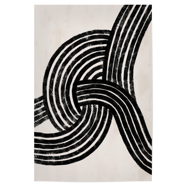 Poster "Pati Cascino - Knot black" artboxONE - Abstrakt,Schwarzweiß - Abstrakt,Modern,Scandi,Minimalismus,Line art,Line,Brush,Stroke