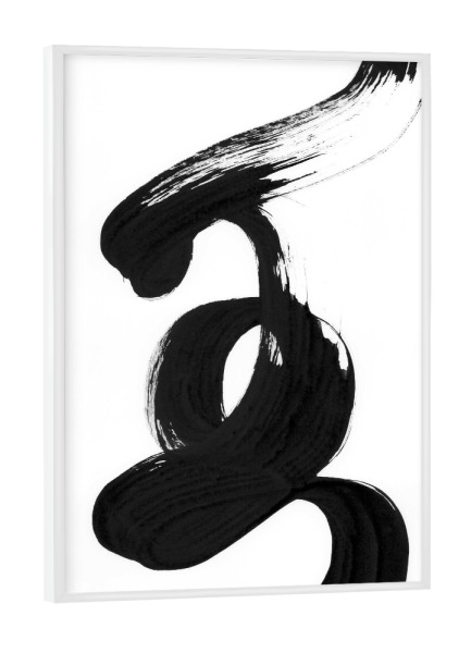 Poster mit weißem Rahmen "Dalprem Kaur - Present Moment" artboxONE - Abstrakt - Abstrakt,Modern,Minimalismus,Strich,Linie,Pinsel,Scandi