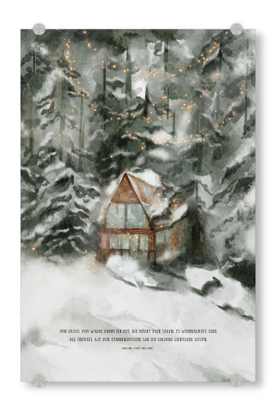 Acrylglasbild "Von draus vom Walde komm ich her" artboxONE - Typografie,Natur,Für Kinder,Weihnachten