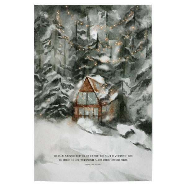 Poster "Von draus vom Walde komm ich her" artboxONE - Typografie,Natur,Für Kinder,Weihnachten