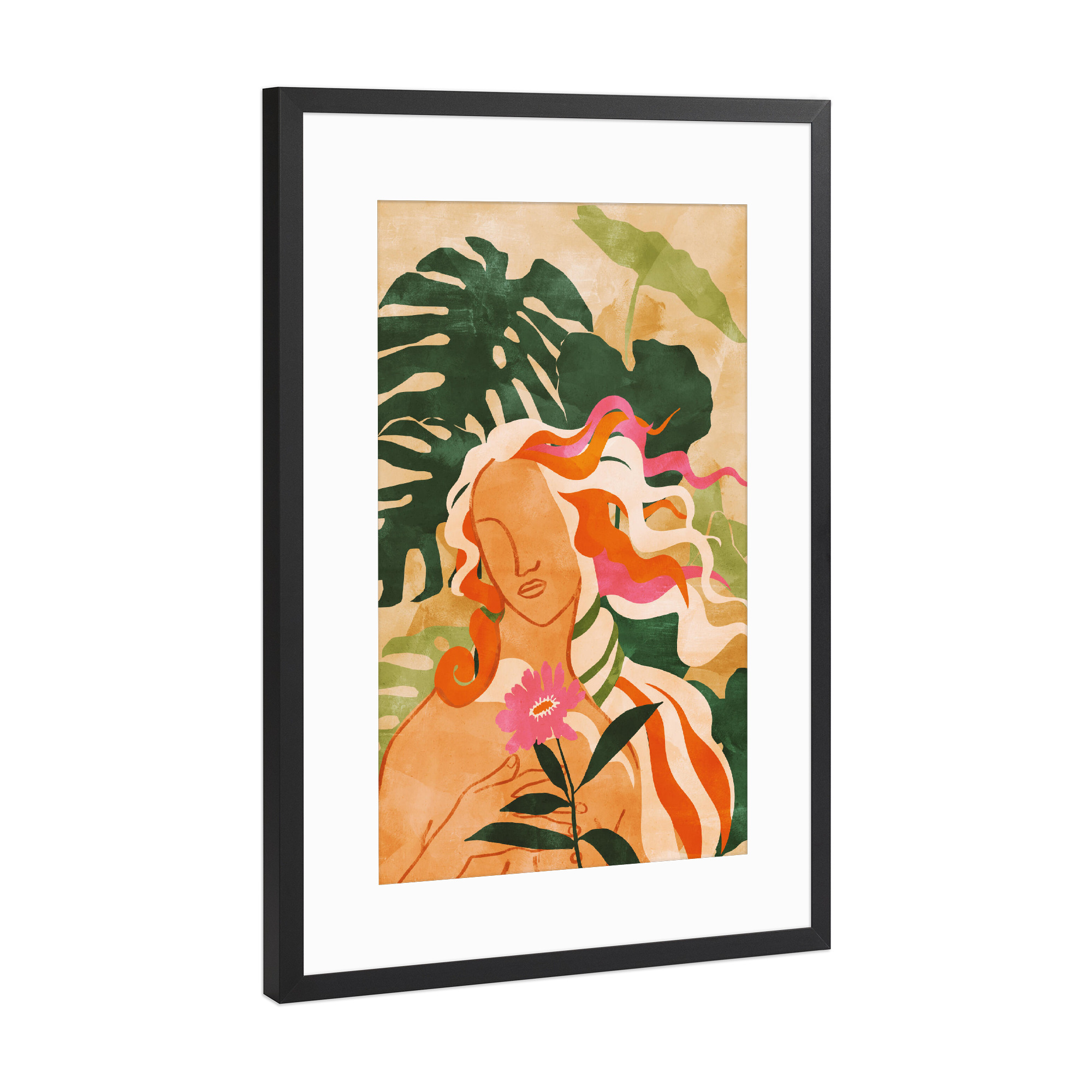Poster mit Rahmen Schwarz (Metallic) "Weitere Pflanzen bitte" artboxONE - Natur,Floral,Abstrakt