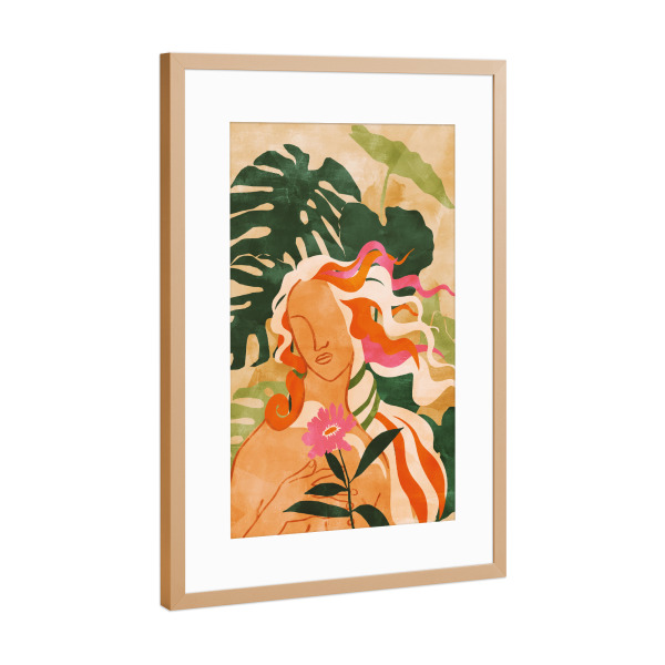 Poster mit Rahmen Kupfer "Weitere Pflanzen bitte" artboxONE - Natur,Floral,Abstrakt