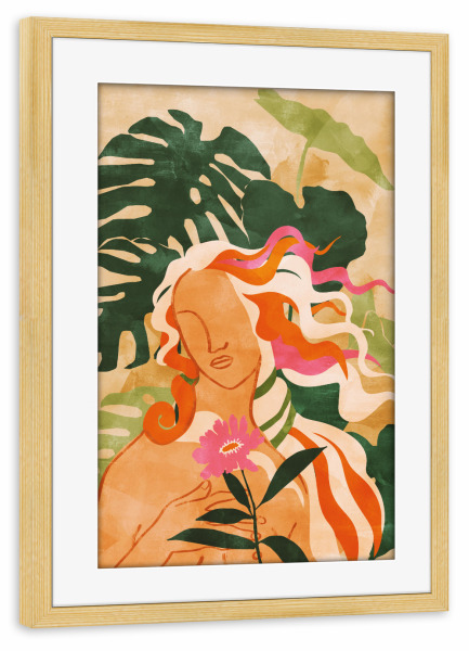 Poster mit Rahmen kiefer "Weitere Pflanzen bitte" artboxONE - Natur,Floral,Abstrakt