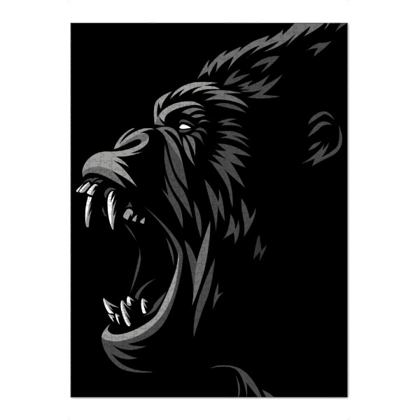 Puzzle Ravensburger "Stammes-Gorilla" artboxONE - Tiere - Stammes-,Stammes-,Tätowierung,Gorilla,Affe,Affe,Tier,Bestie,Dschungel - Bild stammes