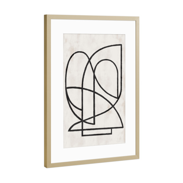 Poster mit Rahmen Gold "Pati Cascino - Contours I" artboxONE - Abstrakt,Geometrie - Line art,Linie,Abstract,Modern,Minimalismus,Scandi
