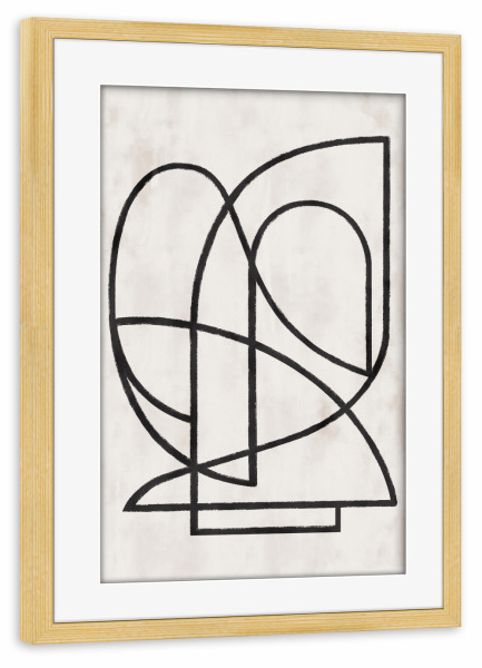 Poster mit Rahmen kiefer "Pati Cascino - Contours I" artboxONE - Abstrakt,Geometrie - Line art,Linie,Abstract,Modern,Minimalismus,Scandi