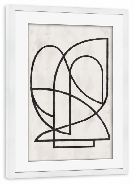 Poster mit Rahmen weiß "Pati Cascino - Contours I" artboxONE - Abstrakt,Geometrie - Line art,Linie,Abstract,Modern,Minimalismus,Scandi