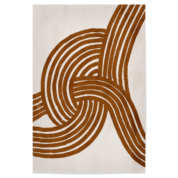 Poster "Pati Cascino - Knot terracotta" artboxONE - Abstrakt - Abstrakt,Modern,Scandi,Minimalismus,Line art,Line,Brush,Stroke