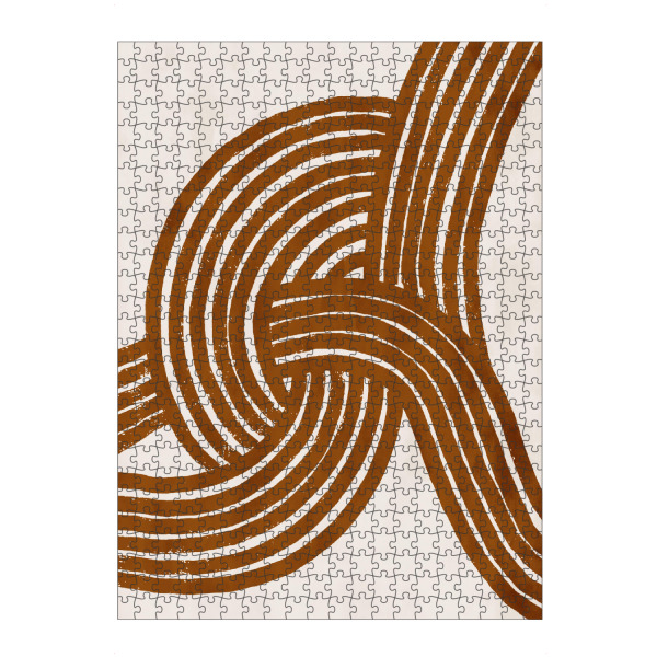 Puzzle Ravensburger "Pati Cascino - Knot terracotta" artboxONE - Abstrakt - Abstrakt,Modern,Scandi,Minimalismus,Line art,Line,Brush,Stroke